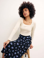 Cream Long Sleeve Carey Top