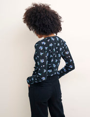 Black Floral Long Sleeve Carey Top