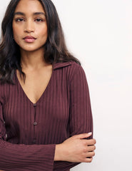 Brown Sidney Button Through Top