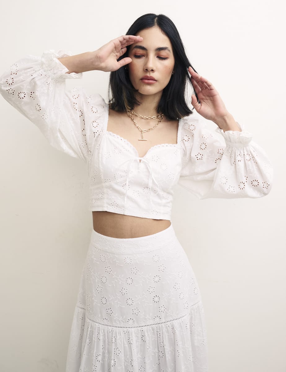 White Balloon Sleeve Josie Top