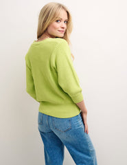 Lime Green Chunky Knit Cardigan