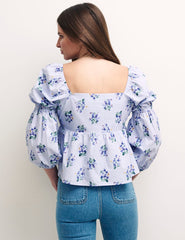 Blue Floral Smock Skye Top