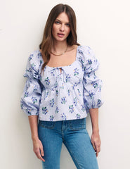 Blue Floral Smock Skye Top