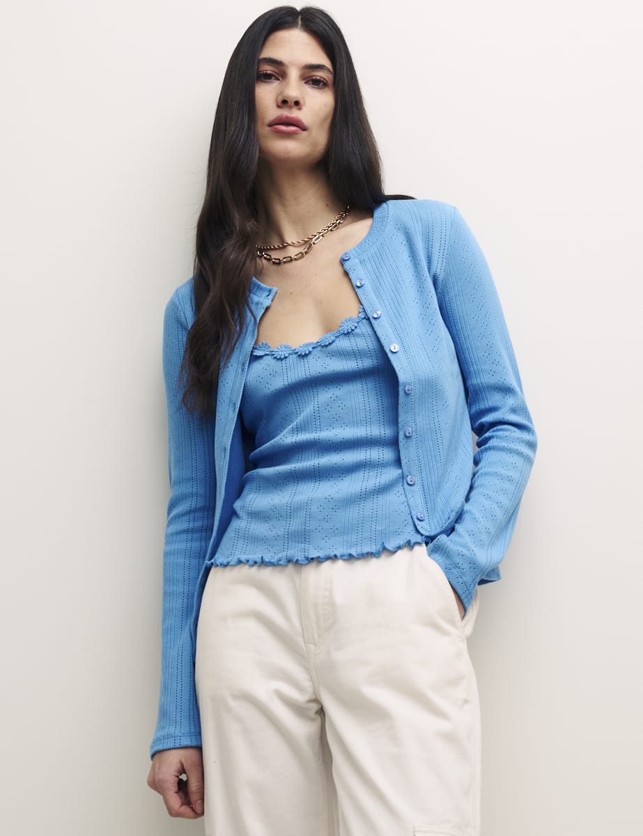 Blue Andie Pointelle Cardigan