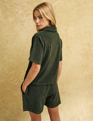 Khaki Towelling Short Sleeve Shirt