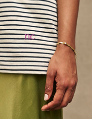 Black & White Stripe Crew Neck Oversized T-Shirt