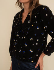Black Cord Floral Emmie Blouse