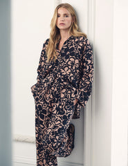 Brown Floral Button Down Collared Shirt