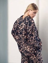 Brown Floral Button Down Collared Shirt