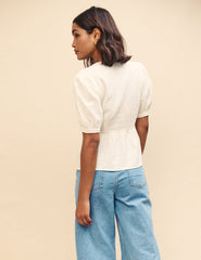 White Puff Sleeve Blouse