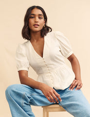 White Puff Sleeve Blouse