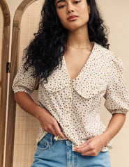 Cream Ditsy Floral Emmie Blouse