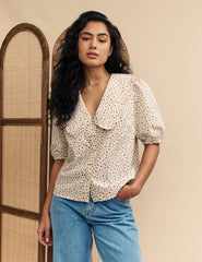 Cream Ditsy Floral Emmie Blouse