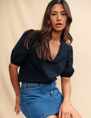 Black Cotton Emmie Blouse