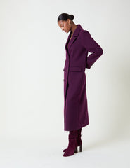 Plum Double Breasted Coat 