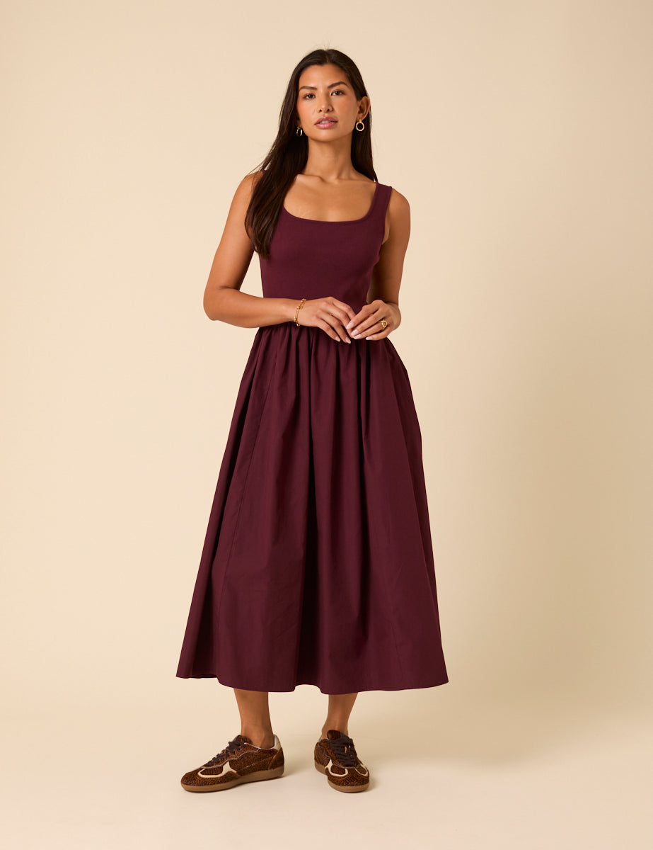 Burgundy Colorado Midi Dress
