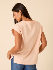 Light Pink Cap Sleeve T-Shirt