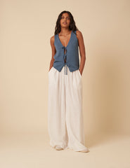 Blue Knitted Waistcoat