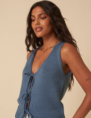 Blue Knitted Waistcoat