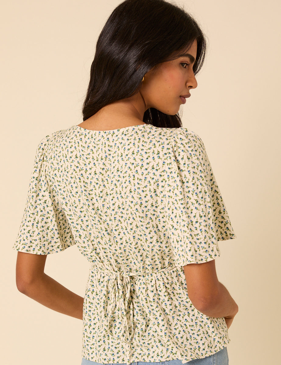 Cream Ditsy Floral Dee Dee Top