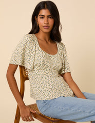 Cream Ditsy Floral Dee Dee Top