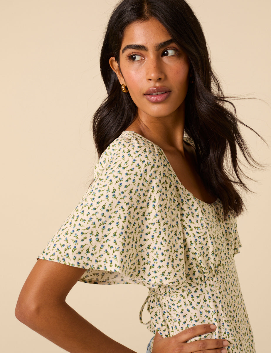 Cream Ditsy Floral Dee Dee Top