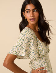 Cream Ditsy Floral Dee Dee Top