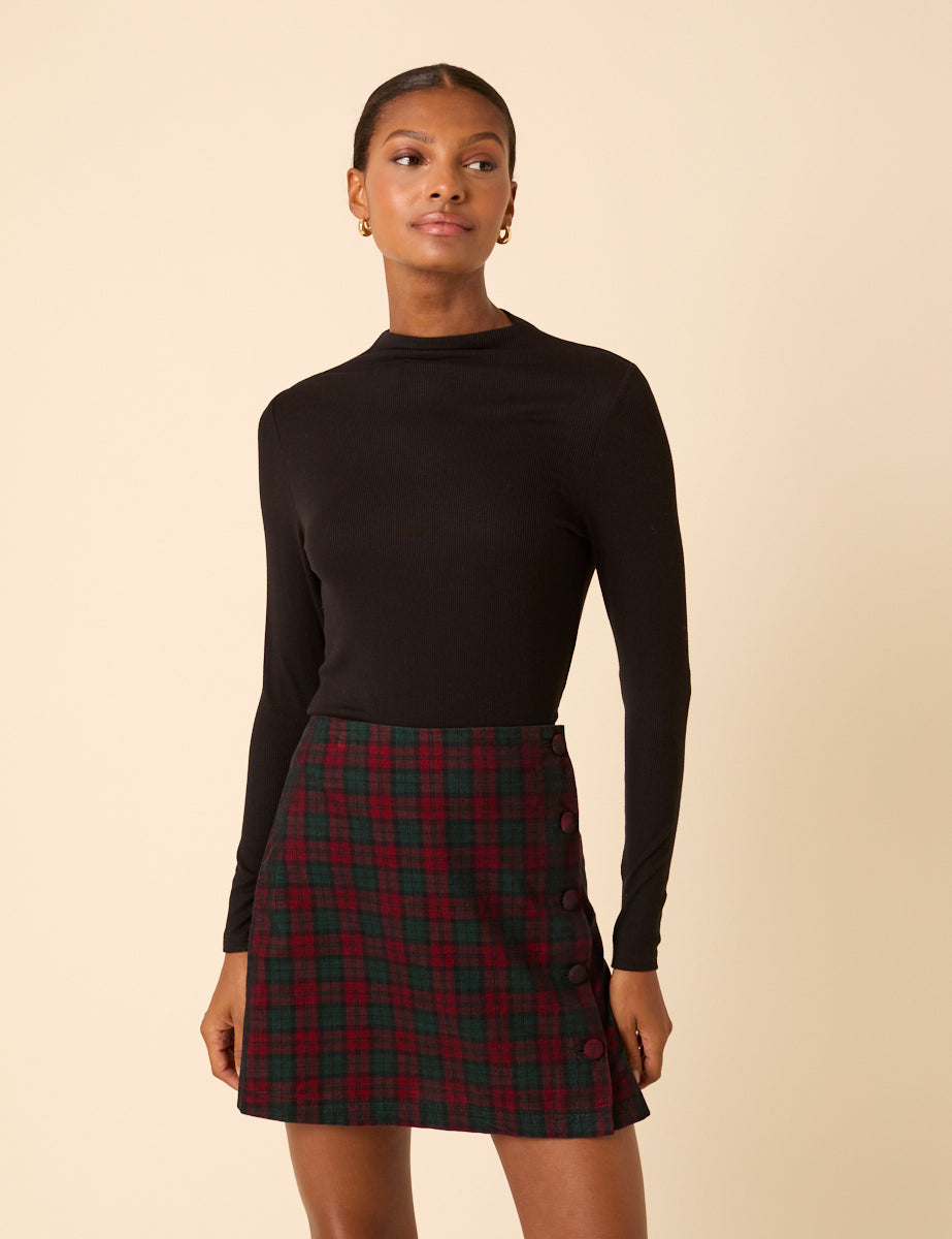 Red Tartan Mini Skirt