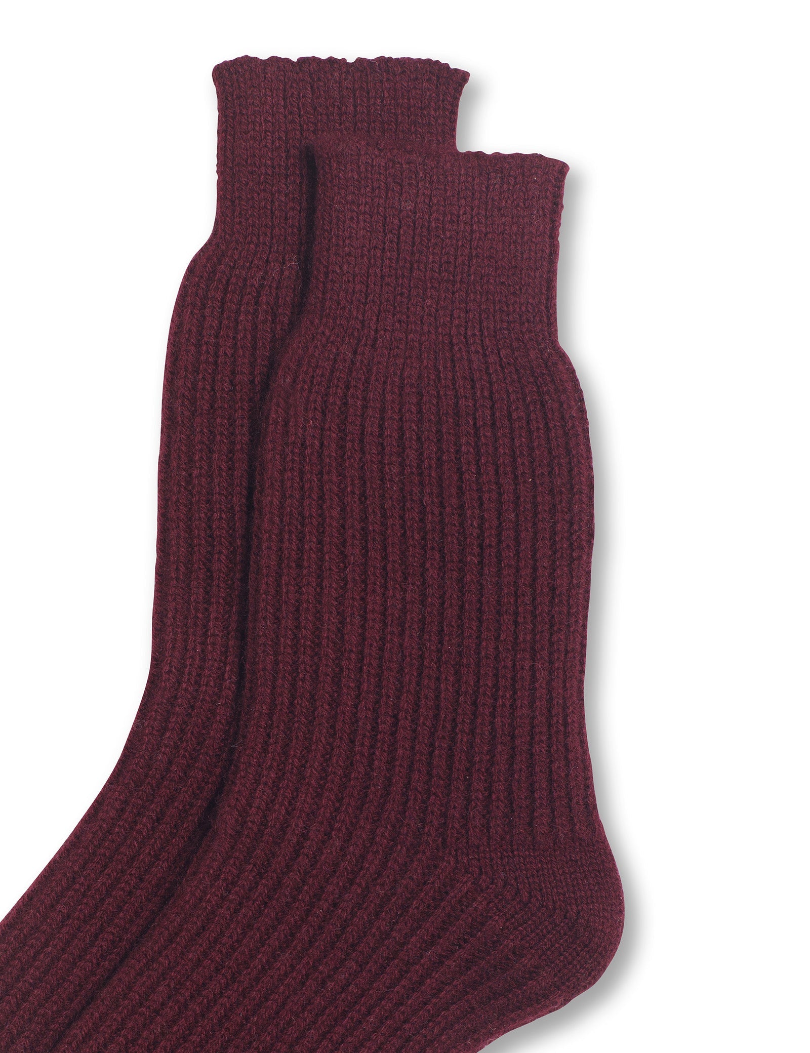 Burgundy Wool Blend Socks