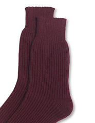 Burgundy Wool Blend Socks