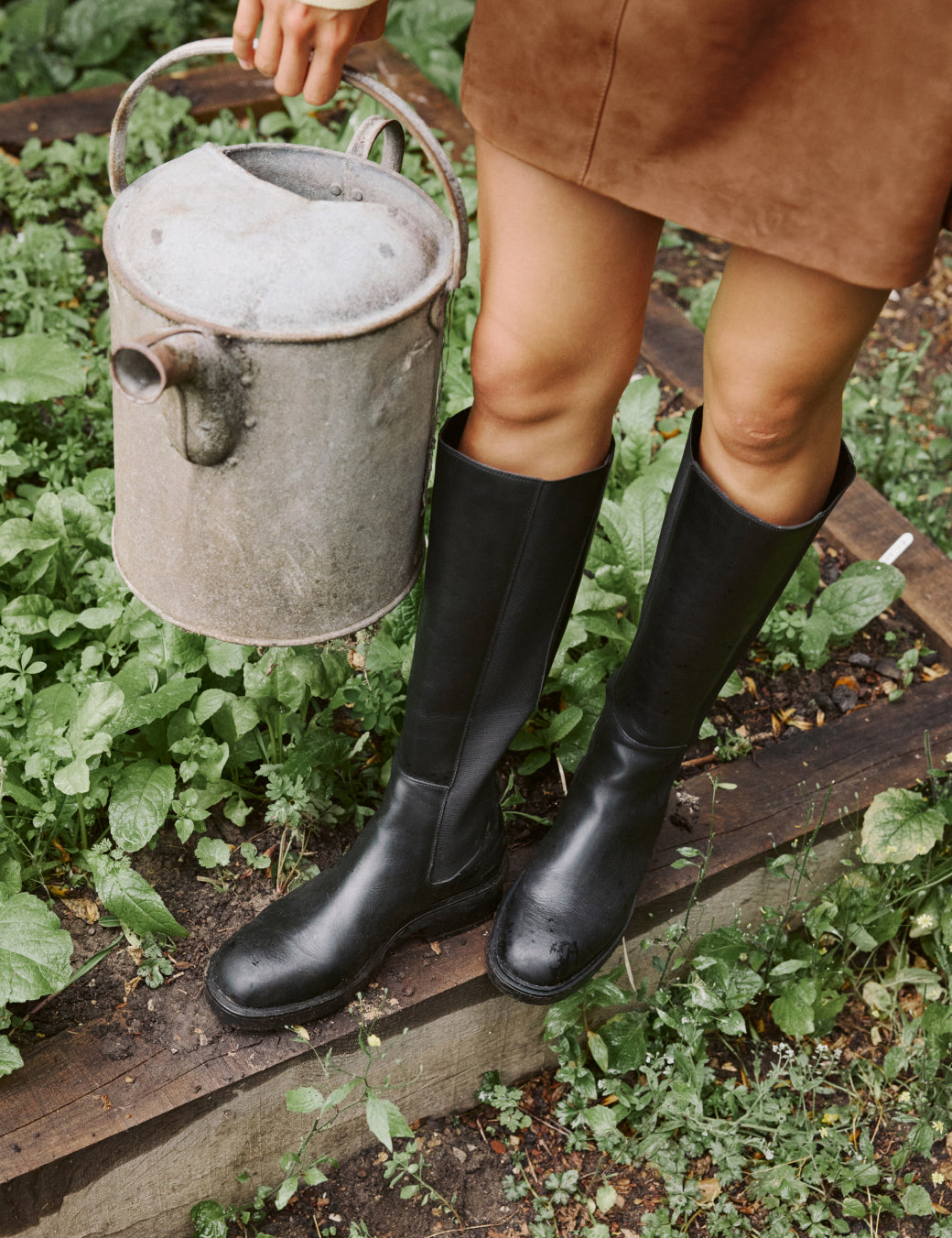 Brown Suede Mini Skirt