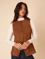 Brown Suede Waistcoat
