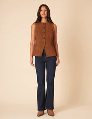 Brown Suede Waistcoat