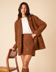 Brown Suede Mini Skirt