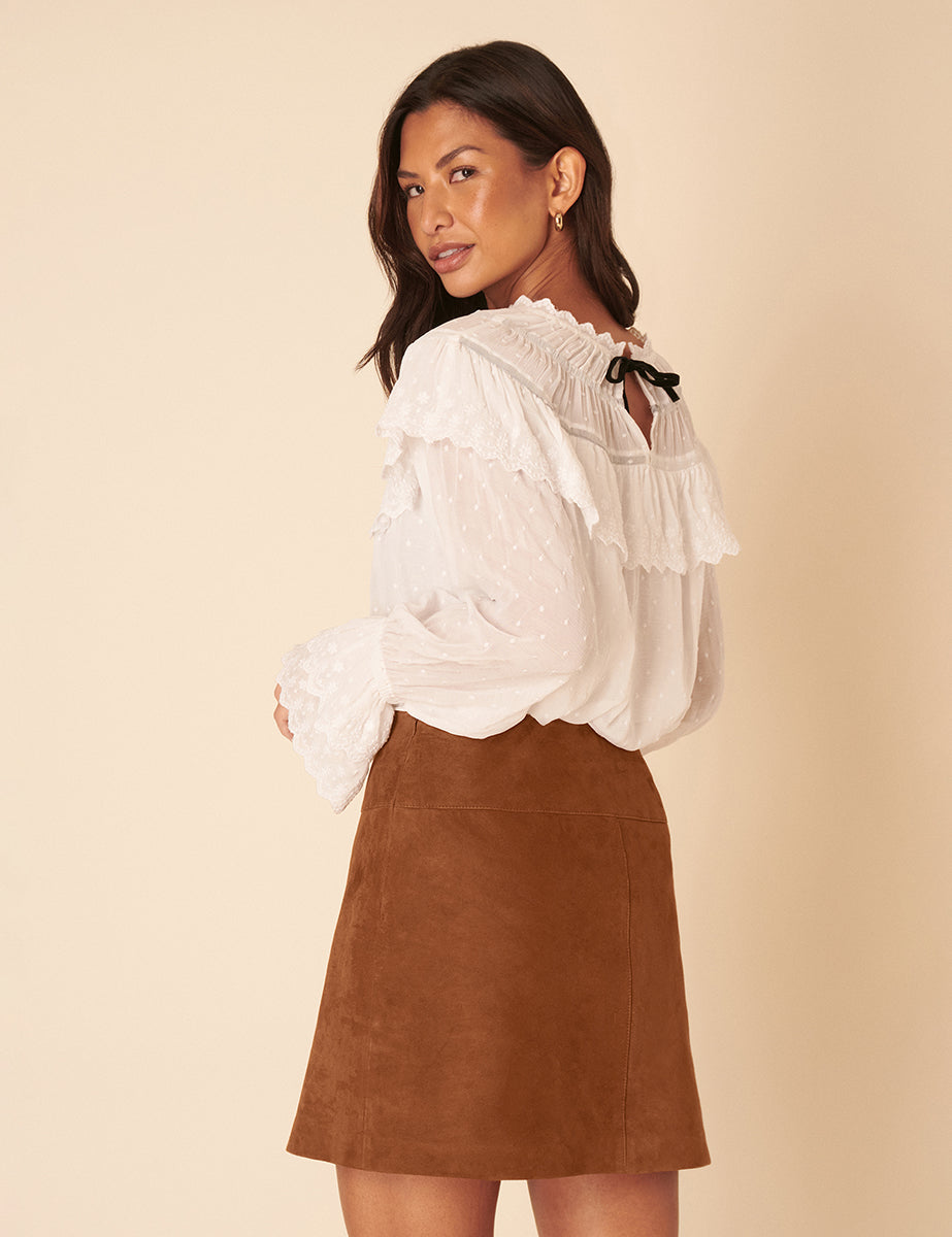 Brown Suede Mini Skirt