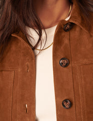 Brown Suede Cropped Jacket