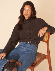 Dark Brown Suede Shirt