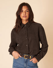 Dark Brown Suede Shirt