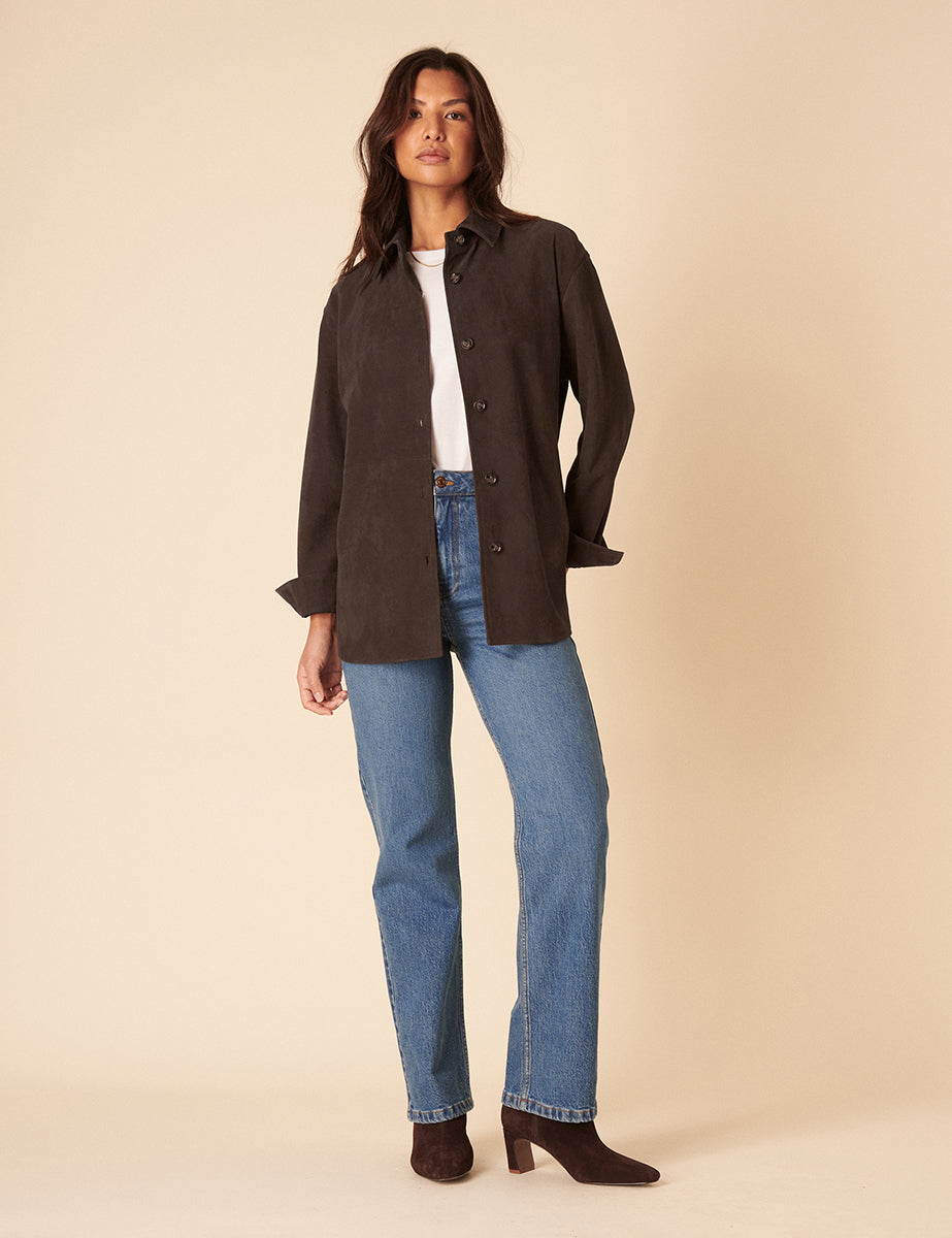Dark Brown Suede Shirt