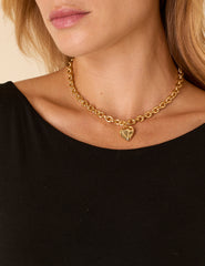 Gold Plated Chunky Heart Necklace