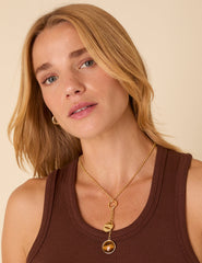 Gold Plated Drop Pendant Necklace