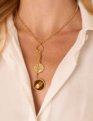 Gold Plated Drop Pendant Necklace