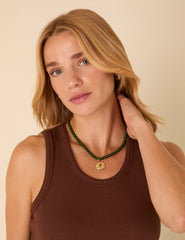 Gold Plated Beaded Coin Necklace