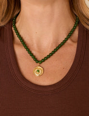 Gold Plated Beaded Coin Necklace