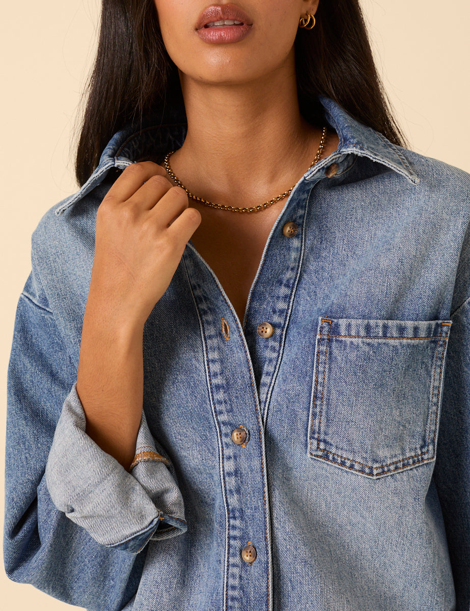 Blue Denim Oversized Shirt
