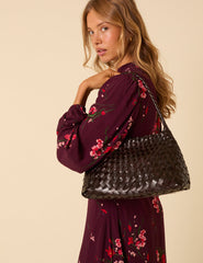 Ellyla Brown Woven Leather Bag