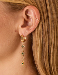 Gold Plated Star Drop Earrings