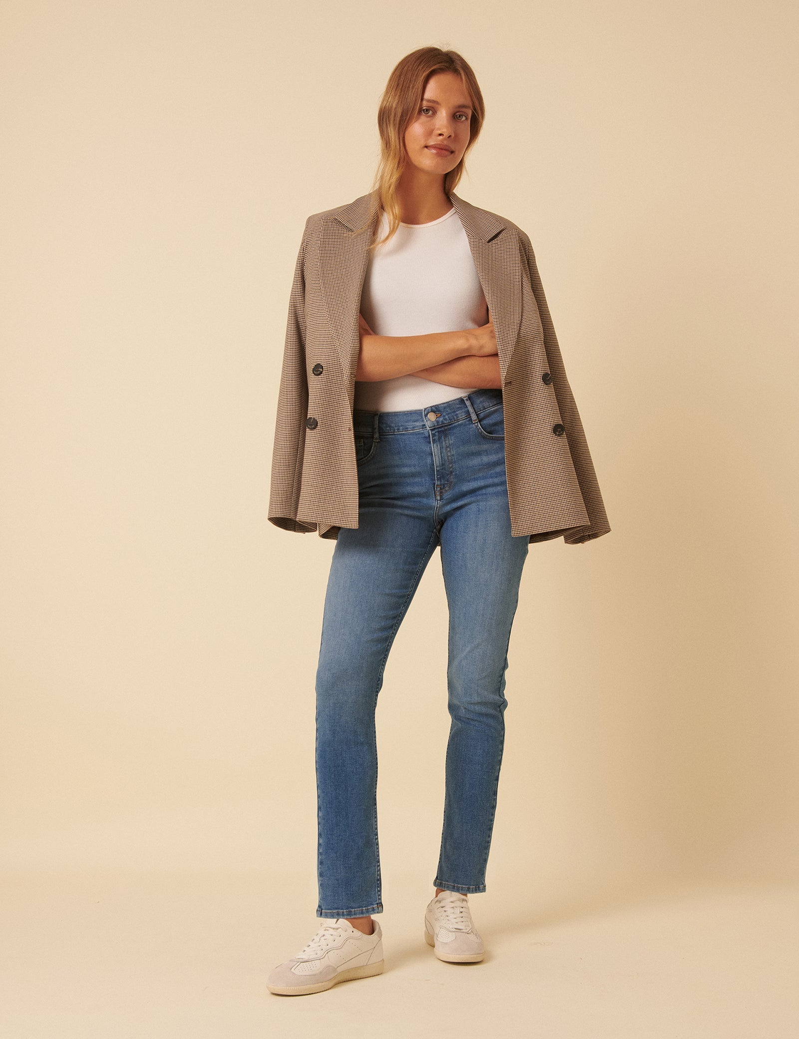 Blue Mid Rise Chelsea Skinny Jeans