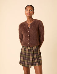 Green & Brown Check Mini Skort