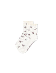 White Bow Frill Trim Socks